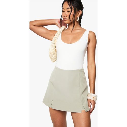 Jupe-Short Fendue Tissée - 34 - boohoo - Modalova