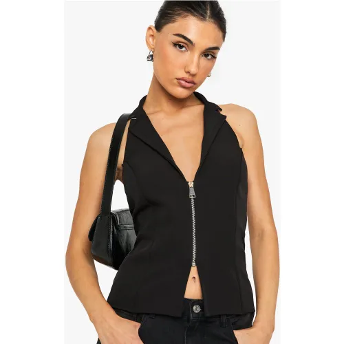 Gilet Zippé Sans Manches - 34 - boohoo - Modalova