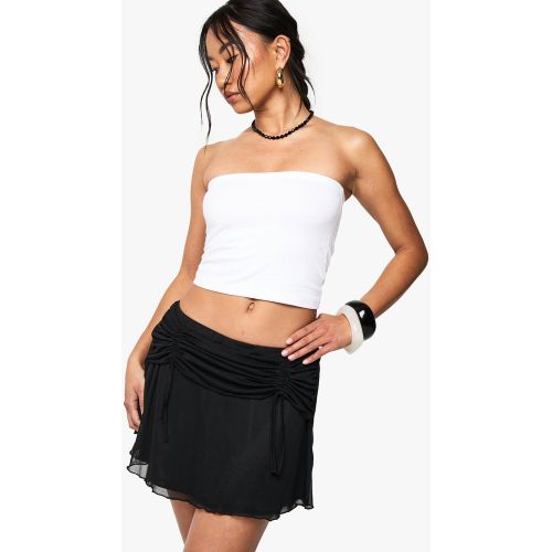 Jupe Courte Froncée En Mesh - 34 - boohoo - Modalova