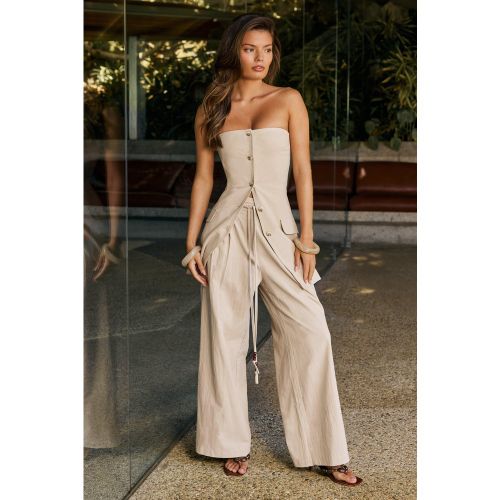 Pantalon Large À Perles - 34 - boohoo - Modalova
