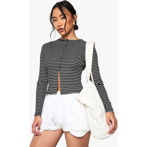 Cardigan Rayé Boutonné - 40 - boohoo - Modalova