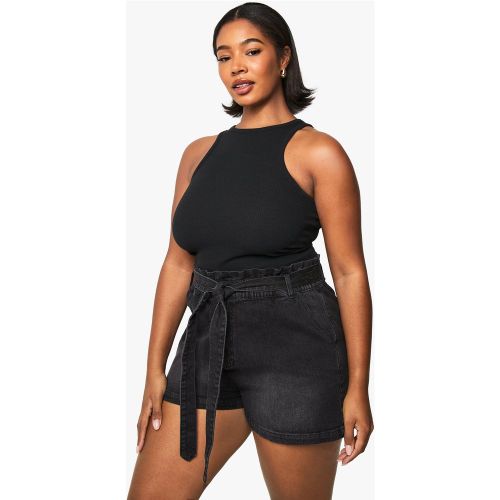 Grande Taille - Short En Jean À Taille Froncée - 44 - boohoo - Modalova