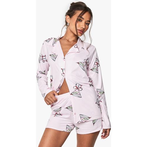 Ensemble De Pyjama Avec Chemise À Manches Longues Et Short - 34 - boohoo - Modalova