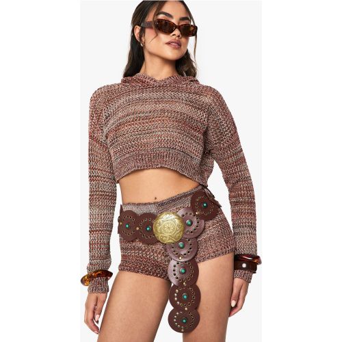 Pull Léger En Crochet À Capuche - S - boohoo - Modalova