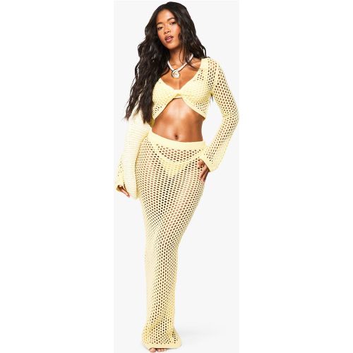 Jupe Longue De Plage En Crochet - S - boohoo - Modalova