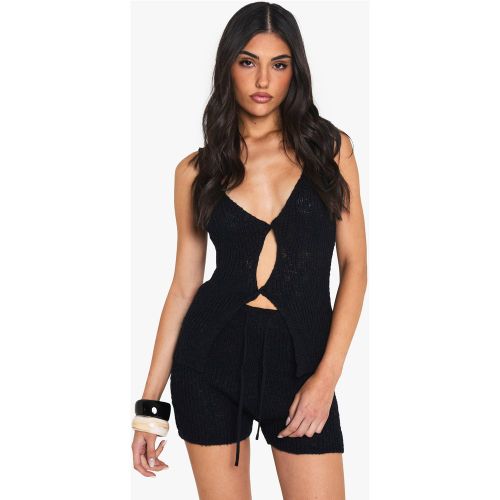 Short En Maille - Noir - 36, Noir - boohoo - Modalova