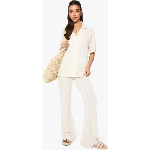 Pantalon Texturé À Imprimé Mix And Match - 36 - boohoo - Modalova