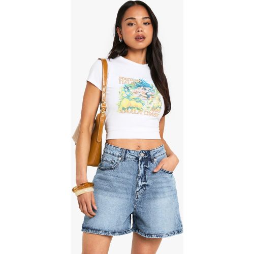 Short Dad En Jean - Bleu - 34, Bleu - boohoo - Modalova