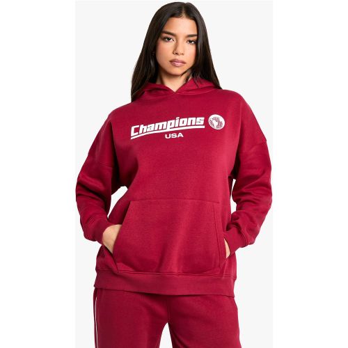 Sweat À Capuche Oversize À Slogan Champions Usa - S - boohoo - Modalova