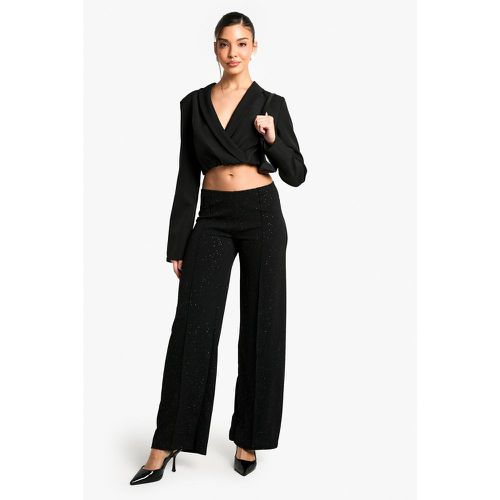 Pantalon Droit Pailleté - 38 - boohoo - Modalova