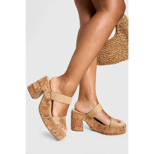 Mules À Plateforme Et Talon - Pointure Large - 36 - boohoo - Modalova