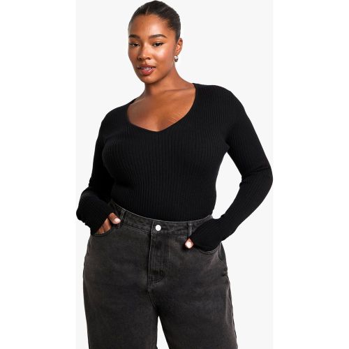 Grande Taille - Top Côtelé Torsadé - 52 - boohoo - Modalova