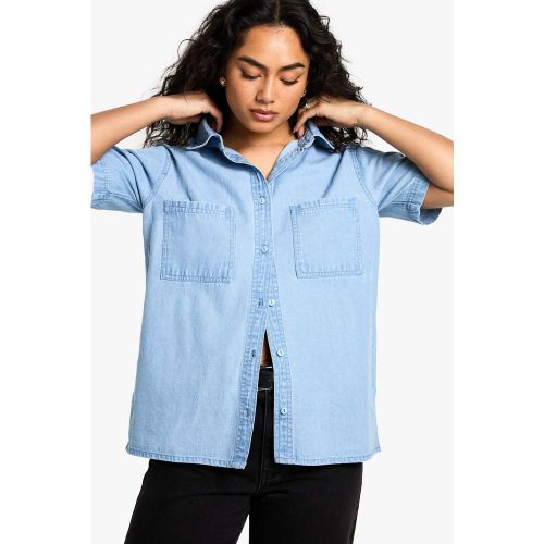Chemise En Jean À Manches Courtes - 34 - boohoo - Modalova