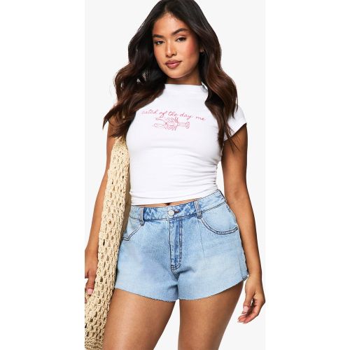 Petite" - Short Large En Jean - 34 - boohoo - Modalova