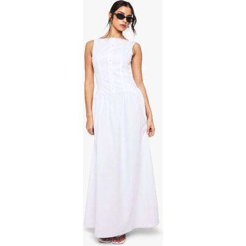 Robe Longue Boutonnée À Col Ouvert - 36 - boohoo - Modalova