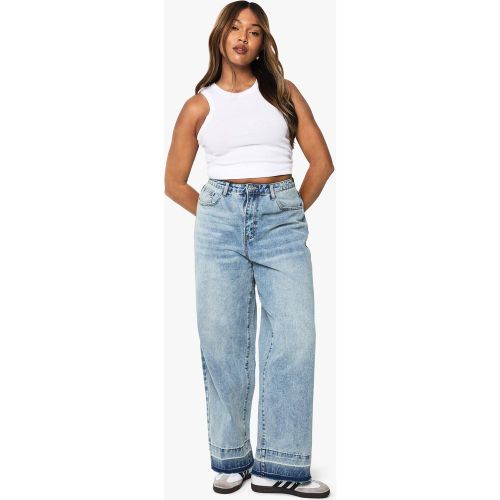 Grande Taille - Jean Droit Effiloché - 44 - boohoo - Modalova