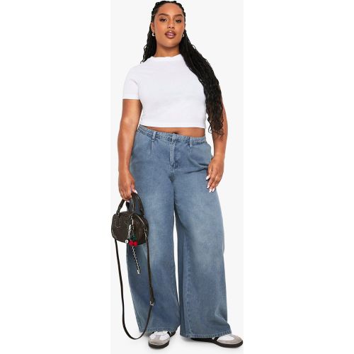 Grande Taille - Jean Large Plissé - 44 - boohoo - Modalova