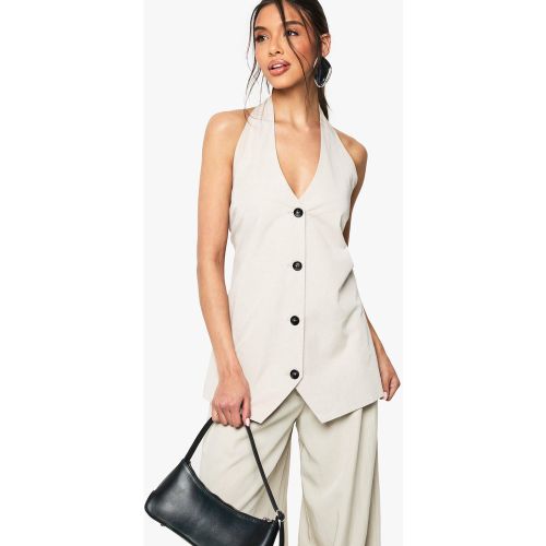 Gilet De Costume Long À Dos Nu Sans Manches - 36 - boohoo - Modalova