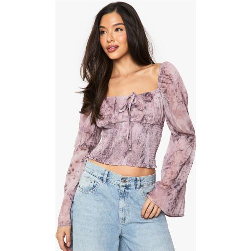 Blouse Fleurie Froncée - 34 - boohoo - Modalova