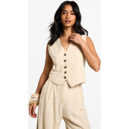 Petite" - Gilet Sans Manches - Blanc Écru - 34, Blanc Écru - boohoo - Modalova