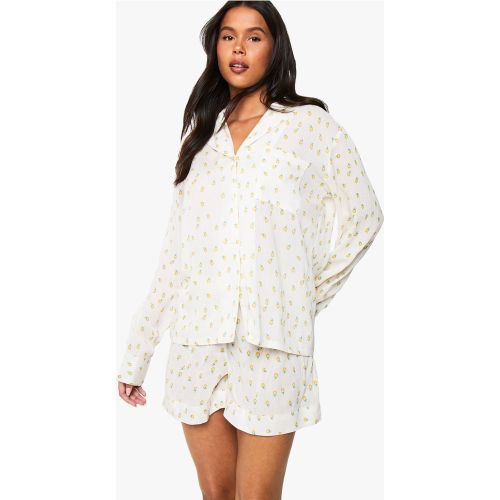Ensemble De Pyjama À Imprimé Avec Chemise Et Short - 34 - boohoo - Modalova