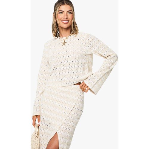 Top De Plage En Maille Zigzag - S - boohoo - Modalova