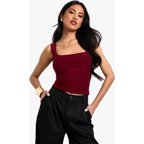 Crop Top Moulant À Col Carré - 34 - boohoo - Modalova