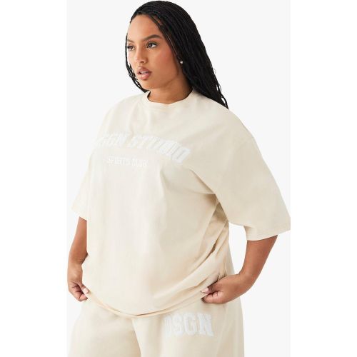 Grande Taille - Sweat À Capuche En Tissu Éponge À Broderie Dsgn - Blanc Écru - 44, Blanc Écru - boohoo - Modalova