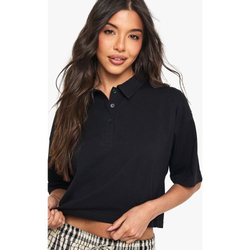 T-Shirt Court Oversize Boutonné - 34 - boohoo - Modalova