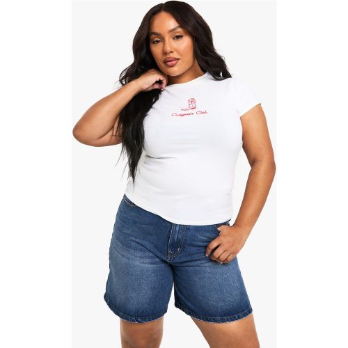 Grande Taille - T-Shirt Court À Col Bénitier - 44 - boohoo - Modalova