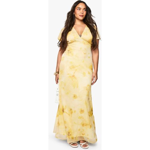Grande Taille - Robe Mi-Longue Fleurie En Mesh - 44 - boohoo - Modalova