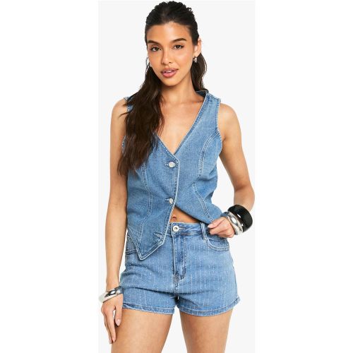 Short En Jean À Strass - S - boohoo - Modalova