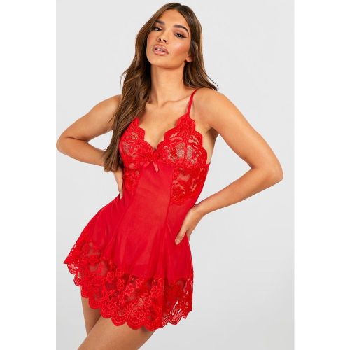 Saint-Valentin - Nuisette En Mesh À Dentelle Ciliée - S - boohoo - Modalova