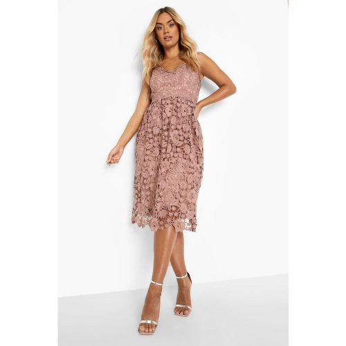 Grande Taille - Robe Patineuse Mi-Longue En Crochet - 44 - boohoo - Modalova