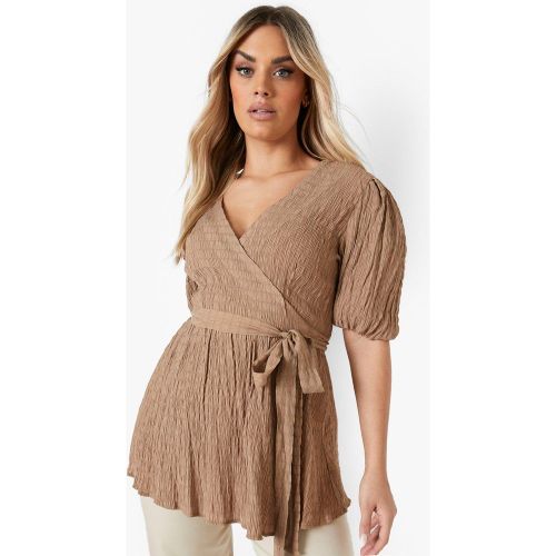 Grande Taille - Top À Basque Effet Plissé - 44 - boohoo - Modalova