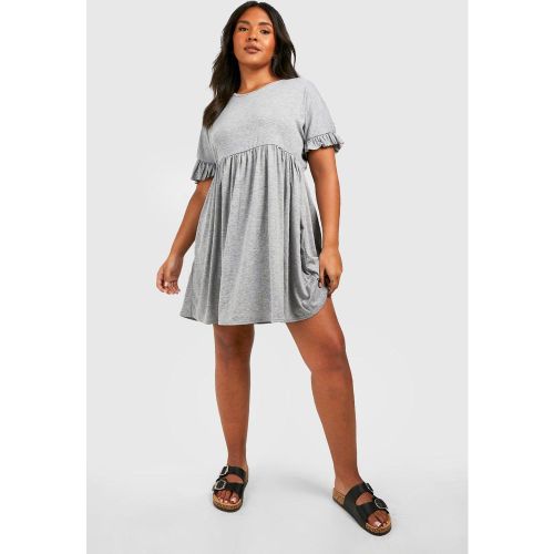 Grande Taille - Robe Smockée Volantée À Col En V - 44 - boohoo - Modalova