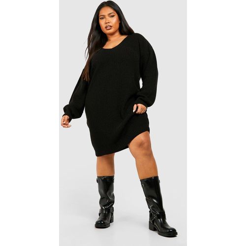 Grande Taille - Robe Pull Courte À Col En V - 44 - boohoo - Modalova