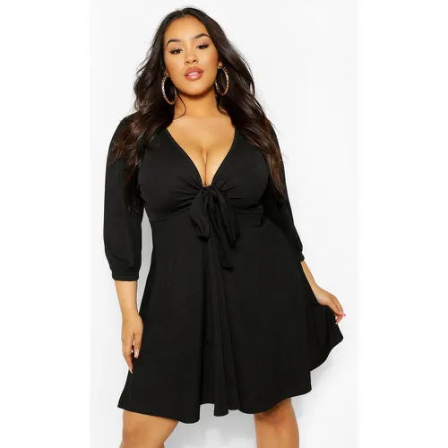 Grande Taille - Robe Patineuse Nouée - 50 - boohoo - Modalova