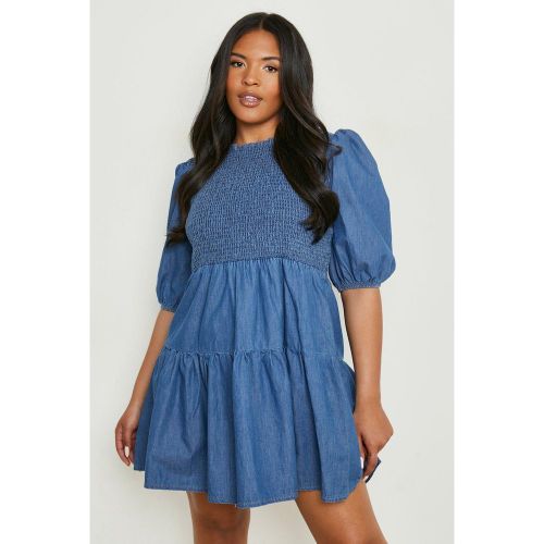 Grande Taille - Robe Babydoll Froncée - 44 - boohoo - Modalova
