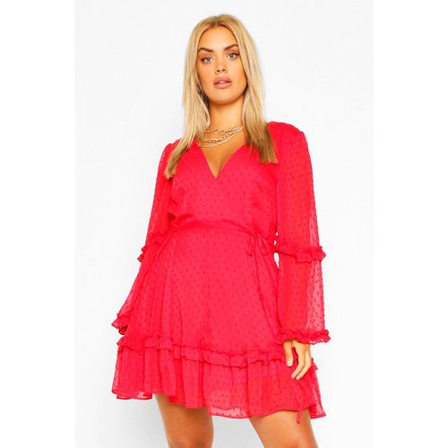 Grande Taille - Robe Chemise Volantée - 44 - boohoo - Modalova