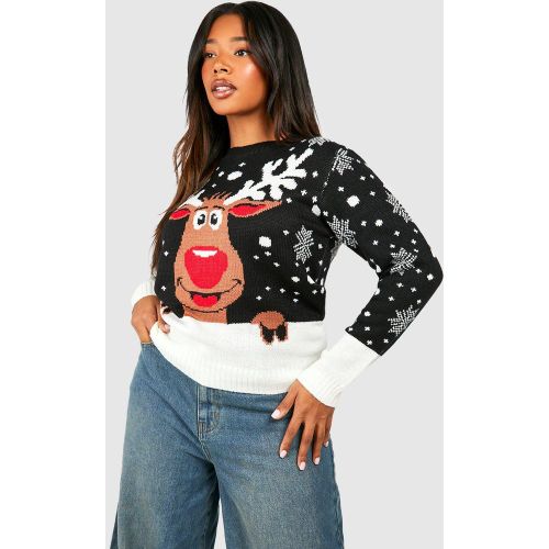 Grande Taille - Pull Imprimé Flocon Et Renne - 46 - boohoo - Modalova