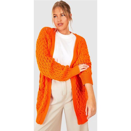 Grande Taille - Cardigan Oversize En Maille Crochet - boohoo - Modalova