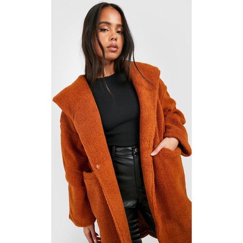 Petite" - Manteau Oversize En Faux Mouton À Capuche - 36 - boohoo - Modalova