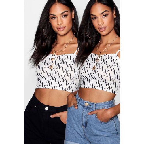Tall" - Lot De 2 Shorts Mom En Jean Taille Haute - 34 - boohoo - Modalova