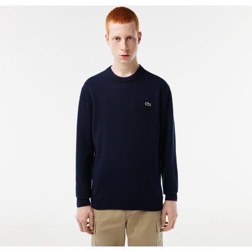 Pull à col rond en laine unie Taille S - Lacoste - Modalova