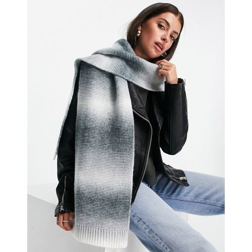 Écharpe en laine mélangée ton sur ton - Noir et blanc - ASOS DESIGN - Modalova
