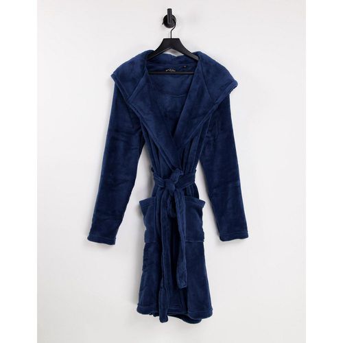 Robe de chambre en polaire avec capuche - Bleu - Brave Soul - Modalova