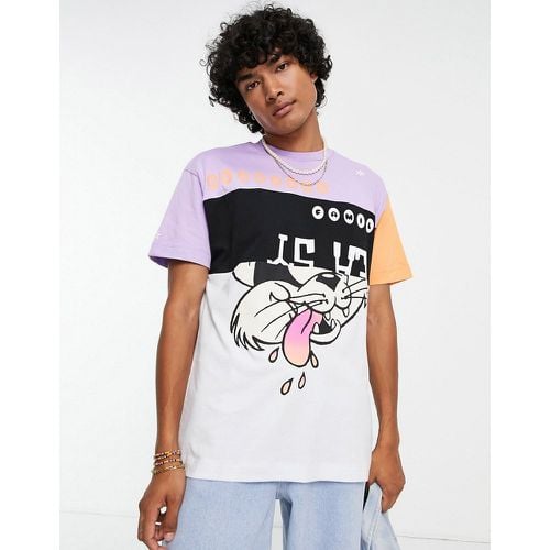 T-shirt avec imprimé chat effet divisé - Crooked Tongues - Modalova