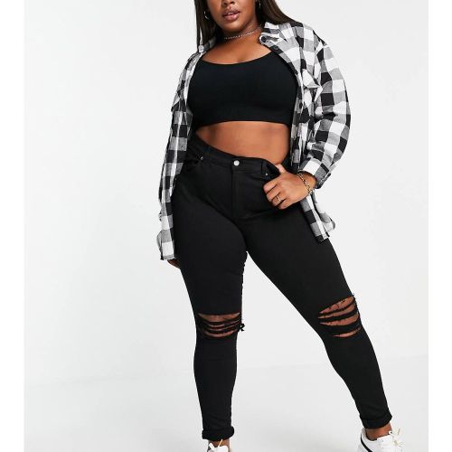 Lexy - Jean taille mi-haute ultra skinny effet seconde peau avec déchirures aux genoux - Dr Denim Plus - Modalova
