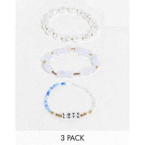 Lot de 3 bracelets de perles à motif Love - Liars & Lovers - Modalova